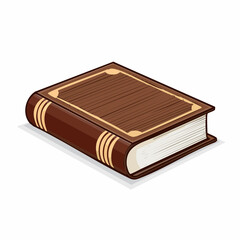 Brown Hardcover Book with Gold Accents on White Background
