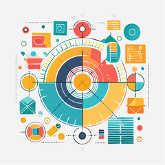 Abstract Colorful Circular Target Graphic Design