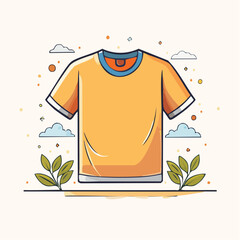 Yellow T-Shirt Design with Nature Elements
