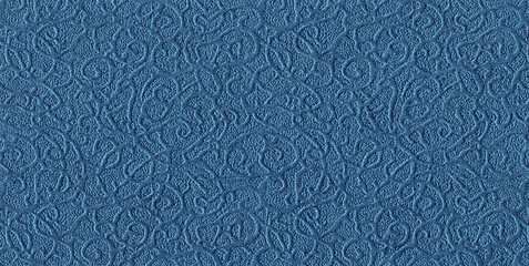Embossed Swirl Pattern Blue Paper Texture Background