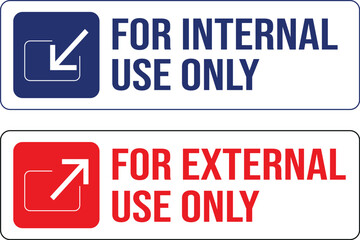Internal and external use only stamps for documents and data
