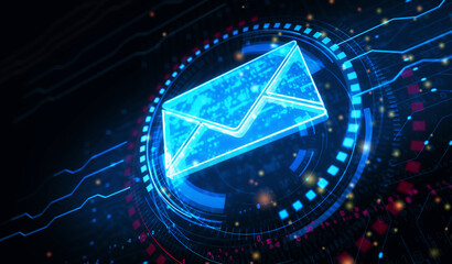 Envelope email and mail message symbol digital concept 3d illustration