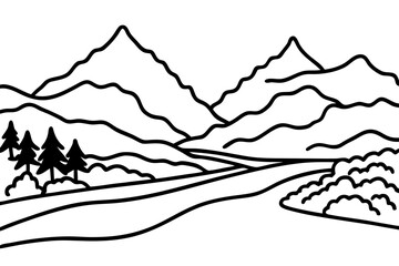 mountain landscape vector