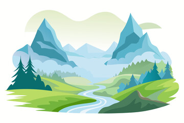 Fototapeta premium landscape with mountains