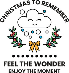 A cloud with a bow on it with the words Christmas to Remember
