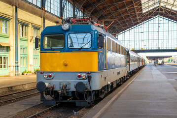 Passenger Train at Keleti Railway Station in Budapest