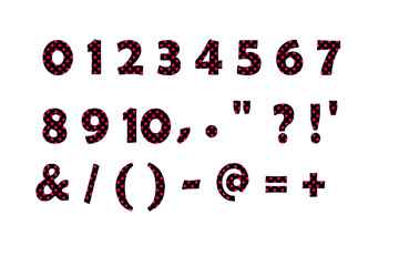 文字 2 数字 ドット 黒 ピンク