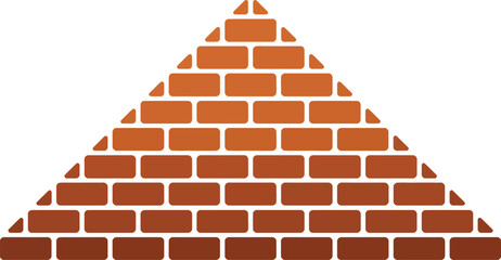 Obraz premium A triangular brick structure on a white background design