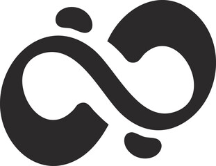 Abstract infinity symbol with stylized flowing curves and small details.