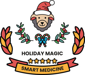 A black and white image of a lion with a hat on it