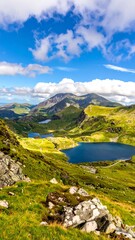 Fototapeta premium Mountainous landscape with lakes