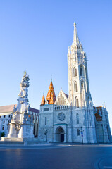 Fototapeta premium Matthias Church and Holy Trinity Column in Budapest