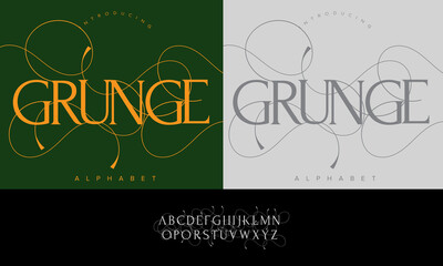 Unique Grunge Alphabet Typeface with Decorative Modern Edge