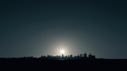 City Silhouette at Dusk - A Minimalist Urban Landscape.