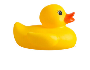  floating rubber duck in water isolated on a transparent background PNG