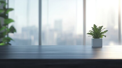 Empty tabletop city view