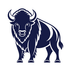 Fototapeta premium Bold Bison Illustration Emblematic of Strength and Resilience American West Wildlife Symbol Isolated on White Background