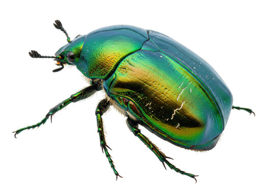 Isolated Jewel Beetle, a Brilliant Shiny Insect Specimen with Stunning Iridescent Colors