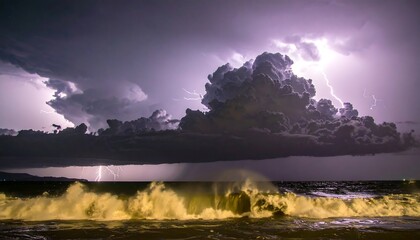 Dramatic storm over the ocean