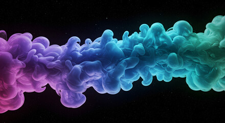 Vibrant cosmic swirls elegantly dance in neon light. AI Generated