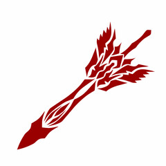 Vector illustration of a tribal-style sword tattoo design with sharp, dynamic patterns
