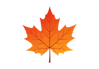 Autumn maple leaf with gradient orange and red colors