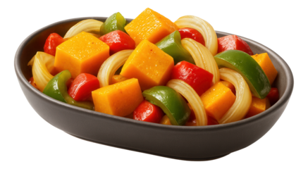 Savory vegetable and lentil stew with carrots, celery, and potatoes in a rustic clay pot