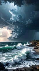 Dramatic stormy seascape
