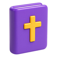 Obraz premium Holy Bible Book Icon Vector Christian Cross Religious Illustration