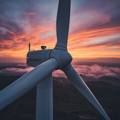 Wind Turbines at Sunset – Renewable Energy and Sustainable Future 