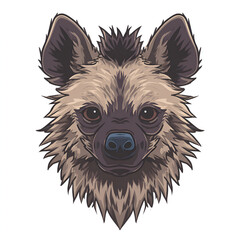 Obraz premium Hyena Head Cartoon Illustration Isolated on White Background