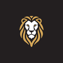 minimalist gold lion head logo