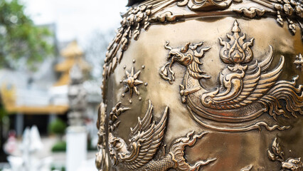 white buddist temple chiang rai thailand beautiful art building