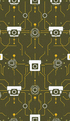 Abstract technology background. . Oil paint illustration.