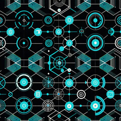 Abstract technology background. . Oil paint illustration.