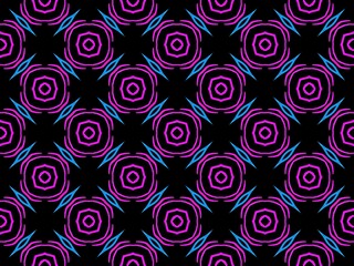 Neon Geometric Rose Pattern Perfect for textiles, wallpapers, digital design, and modern decorative projects.