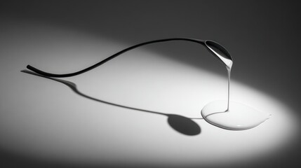 Spoon dripping liquid abstract