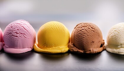 Row Of Ice Cream Scoops