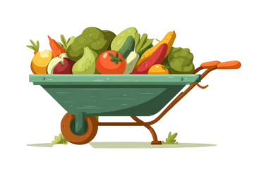 Pixel Art Garden Cart Filled With Fresh Produce