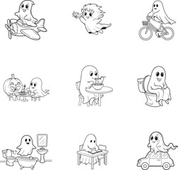 Halloween ghost activity creative graphic element