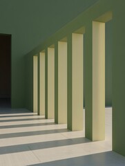 Obraz premium Columns and shadows create a minimalist architecture scene with a calming atmosphere