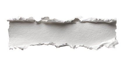 Ripped White Paper Texture with Ragged Edges on Transparent Background