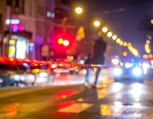 City street at night, crime scene