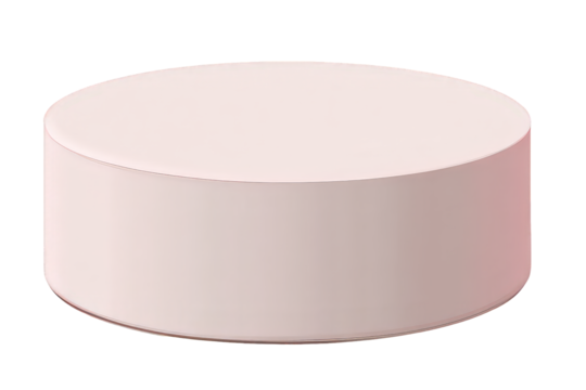 Round Light Pink Cylindrical Display Podium