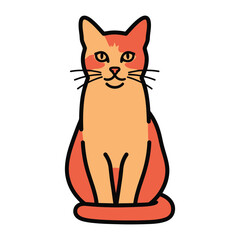 Playful feline illustration: A charming cartoon cat, rendered in a cheerful style, with expressive features and a vibrant presence, ready to brighten any creative project.