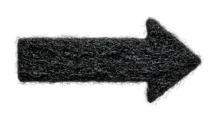 Black Sparkly Arrow on Transparent Background