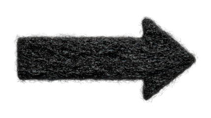 Black Sparkly Arrow on Transparent Background