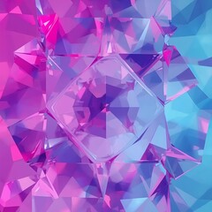 Obraz premium Retro 80s neon gradient background – pink & cyan geometric shapes, ultra-realistic 8K