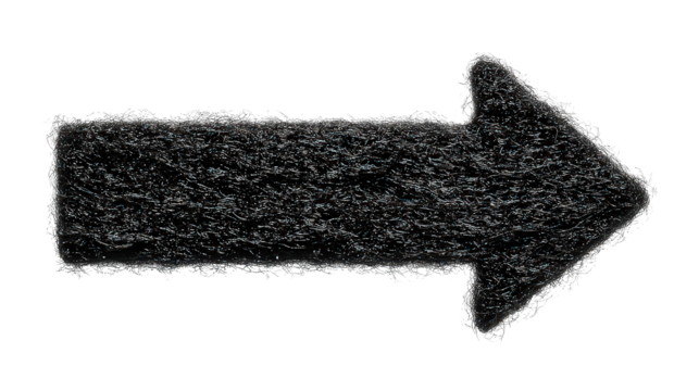 Black Sparkly Arrow on Transparent Background