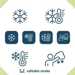 Weather Icons. Snowing, Snow, Snowflake, Winter, Thermometer, Forecast, Weatherman